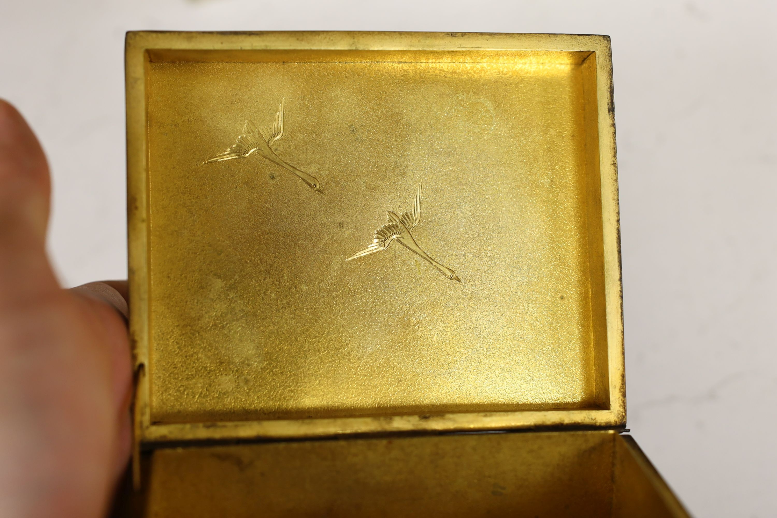 A Japanese Meiji period cloisonné enamel box, 12cm wide